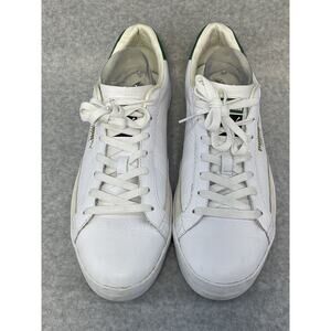 Puma Match Vulc Mens White Green Leather Casual Shoes Sneakers Size 10